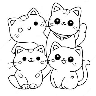 Kawaii Cats Coloring Pages