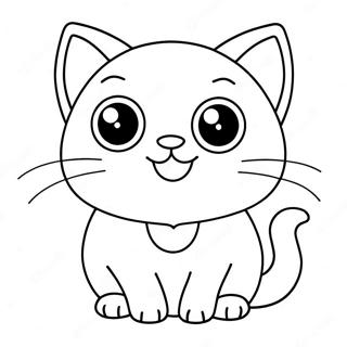 Cute Kawaii Cat With Big Eyes Coloring Page 133439 65727