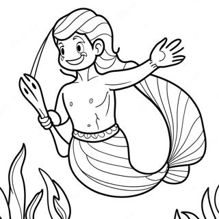 Merman Coloring Pages