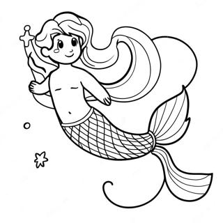 Merman With Sparkling Tail Coloring Page 133545-65817