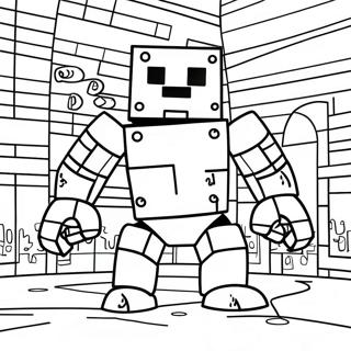 Cute Iron Golem Minecraft Coloring Page 133594-65845