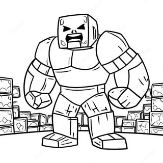 Angry Iron Golem Minecraft Coloring Page 133595-65850
