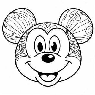 Micky Mouse Face Coloring Pages