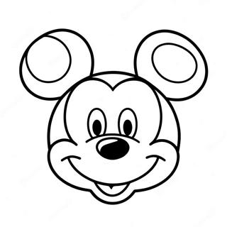 Happy Mickey Mouse Face Coloring Page 133620-65865