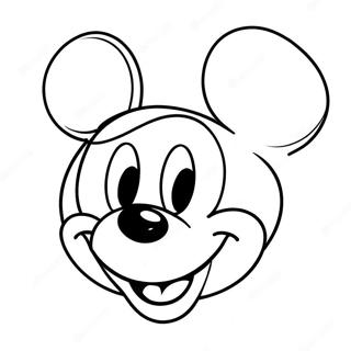 Happy Mickey Mouse Face Coloring Page 133620-65867