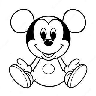 Smiling Mickey Mouse Face Coloring Page 133621-65871