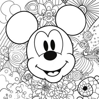 Silly Mickey Mouse Face Coloring Page 133622-65874