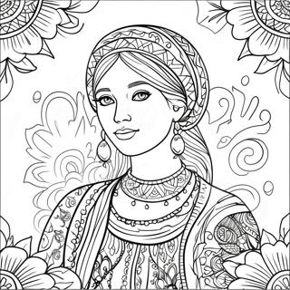 Traditional Russian Folk Art Coloring Page 133725-65945