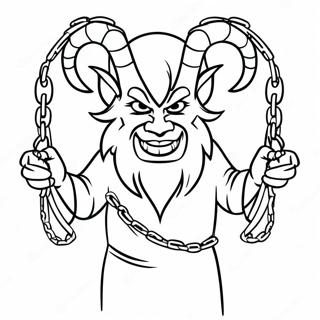 Krampus Holding Chains Coloring Page 133804-66017
