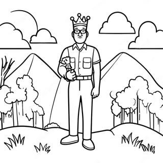 Colorful King Of The Hill Landscape Coloring Page 133829-66034