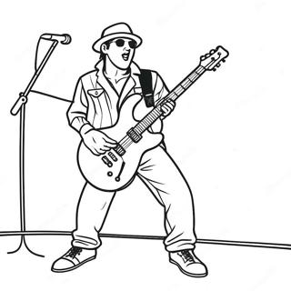 Electric Rockstar Performing On Stage Coloring Page 133905-66085