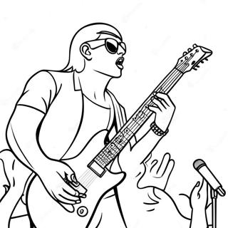 Electric Rockstar Performing On Stage Coloring Page 133905-66086