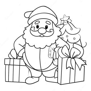 Jolly Santa With Gifts Coloring Page 133957-66128