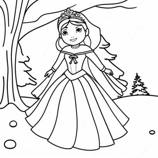 Elegant Snow Princess In Winter Wonderland Coloring Page 134009-66165