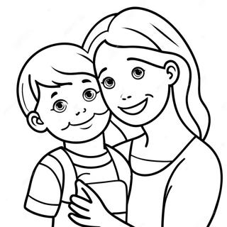 Happy Mom And Son Coloring Page 134114-66253