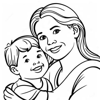 Happy Mom And Son Coloring Page 134114-66254