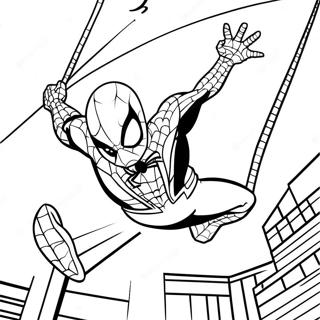 Spider Man Swinging Coloring Page 134140 66280