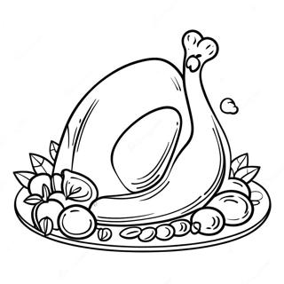 Cartoon Cooked Turkey Coloring Page 134164-66293