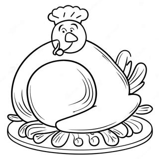 Cartoon Cooked Turkey Coloring Page 134164-66296