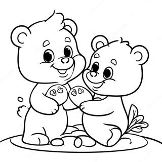 Happy Care Bears Playing Together Coloring Page 134190 66315