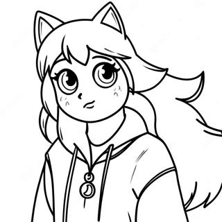 Wolf Girl Anime Coloring Pages