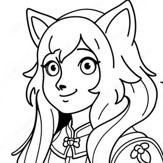 Wolf Girl Anime Coloring Page 134237-66342