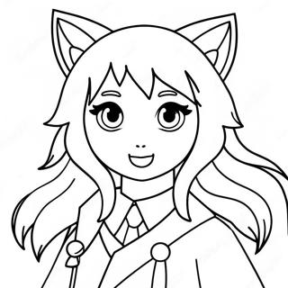 Wolf Girl Anime Coloring Page 134237-66343