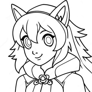 Wolf Girl Anime Coloring Page 134237-66344