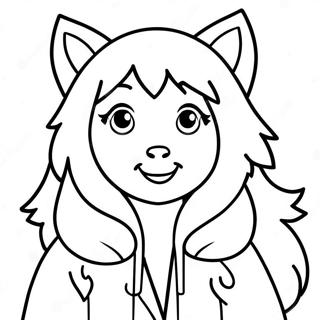 Cute Wolf Girl Anime Coloring Page 134238-66345