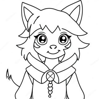 Cute Wolf Girl Anime Coloring Page 134238-66346