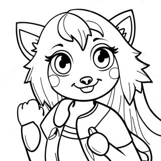 Playful Wolf Girl Anime Coloring Page 134240 66354