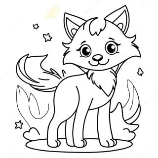 Playful Wolf Girl Anime Coloring Page 134240 66355