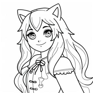 Mysterious Wolf Girl Anime Coloring Page 134241 66358