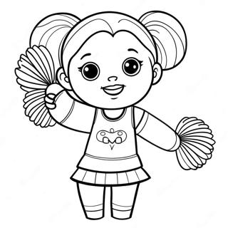 Cheerleader With Pom Poms Coloring Page 134292-66397