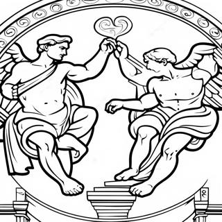 Sistine Chapel Michelangelo S Figures Coloring Page 134368-66460