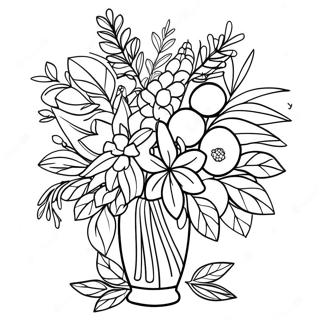 Colorful Herb Bouquet Coloring Page 134494-66552