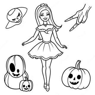 Halloween Barbie Coloring Page 134543-66581