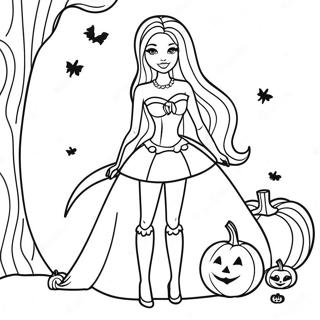 Halloween Barbie Coloring Page 134543-66582