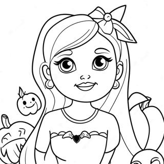 Cute Halloween Barbie Coloring Page 134545 66592