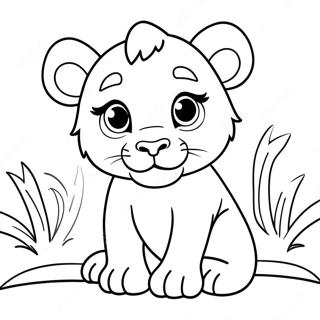 Playful Lion Cub Coloring Page 134648-66666