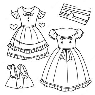 Cute Paper Doll Dress Up Coloring Page 134804-66792