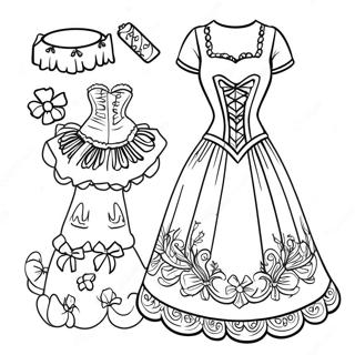 Magical Paper Doll Dress Up Coloring Page 134806-66797