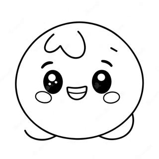 Happy Mochi With Smiling Face Coloring Page 134855-66831