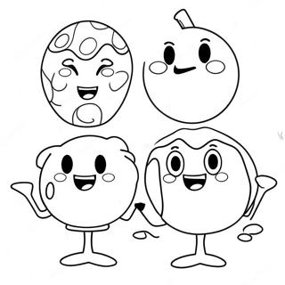 Happy Gum Drop Characters Coloring Page 135010-66956