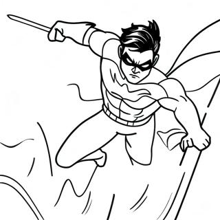 Nightwing Flying Hero Coloring Page 135136-67046