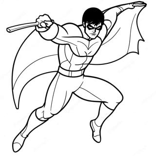 Nightwing Action Pose Coloring Page 135137-67049