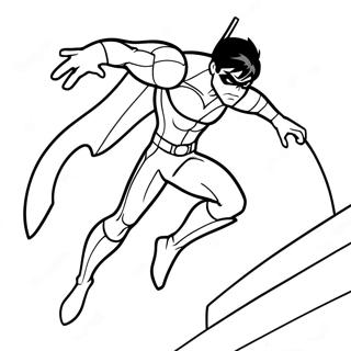 Nightwing Action Pose Coloring Page 135137 67051