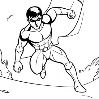 Nightwing Action Pose Coloring Page 135137 67052