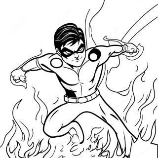 Nightwing With Flames Coloring Page 135138-67053