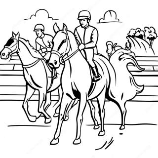 Kentucky Horse Racing Scene Coloring Page 135291 67171